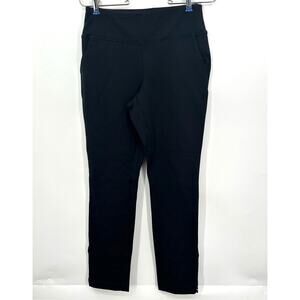 Belle by Kim Gravel Mid Waisted Leggings w/ Zipper at Ankle Black Size 2P Petite